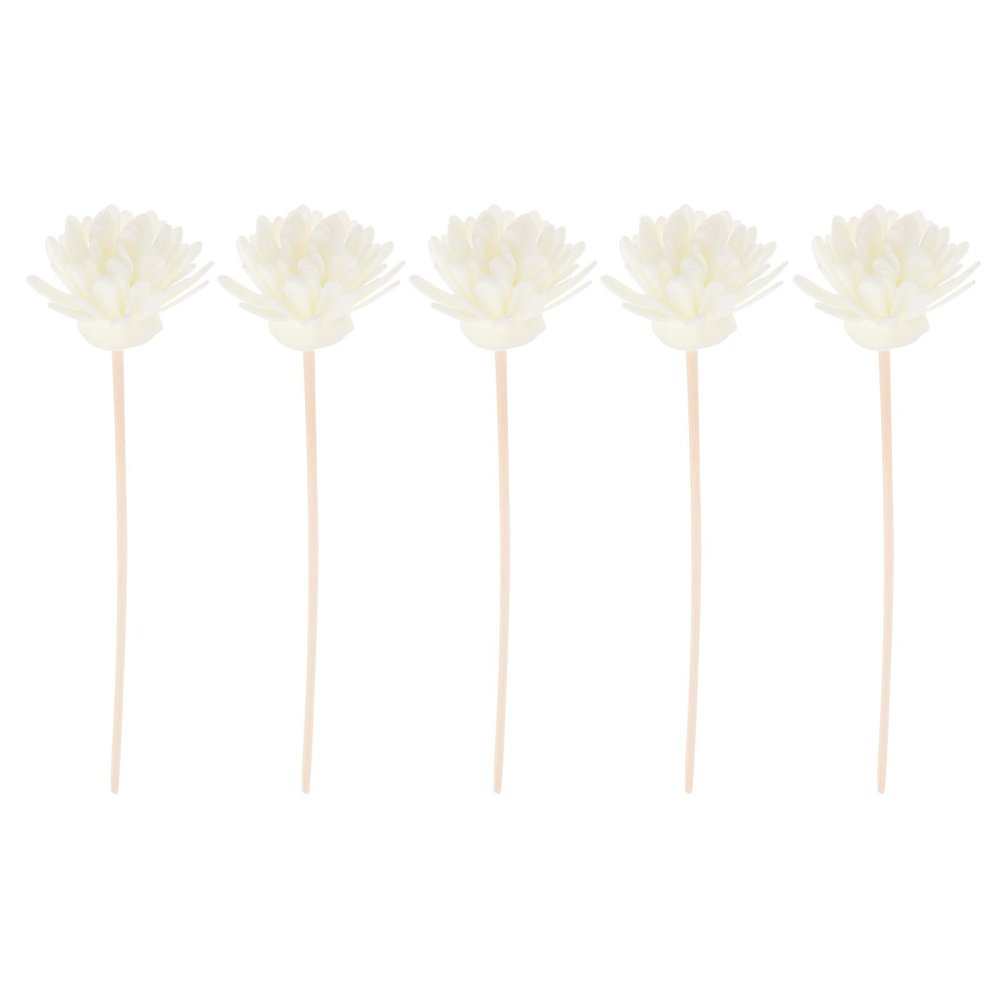 MAGICLULU White Rattan Reed Diffuser Sticks, Chrysanthemum Shape, 5-Piece Set