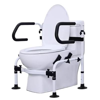 Adjustable Toilet Safety Rails with Non-Slip Handles