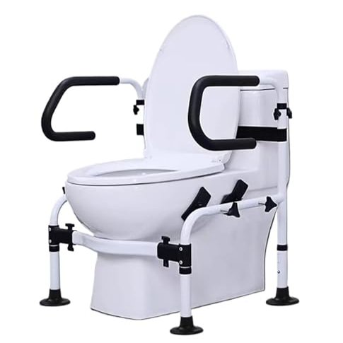 Adjustable Toilet Safety Rails with Non-Slip Handles