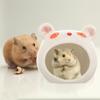 KAILIKETIY Ceramic Hamster House with Cooling Function, Bear-Shaped Nest for Summer and Winter, White view 4