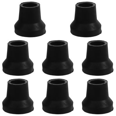 SHINYPASING 8-Pack Replacement Rubber Tips for Canes, Black Rubber, 16 mm, Non-Slip Cane Tips for Indoor Floors