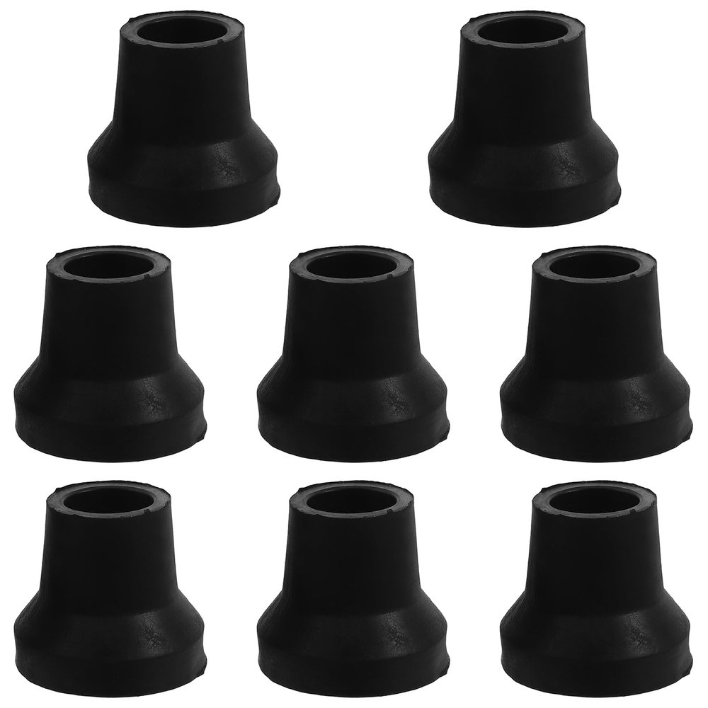 SHINYPASING 8-Pack Replacement Rubber Tips for Canes, Black Rubber, 16 mm, Non-Slip Cane Tips for Indoor Floors