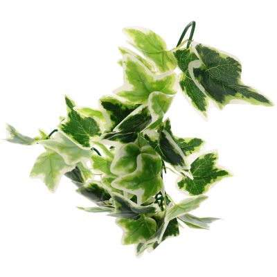 JEWEDECO Hanging Artificial Reptile Leaf Decoration with Suction Cup, Green