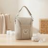 Reusable Insulated Baby Bottle Bag, Cotton, Brown view 4