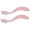 2-Piece Stainless Steel and PP Eyebrow and Eyelash Comb Set view 1