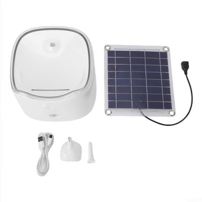Automatic Solar Pet Water Fountain with Timer, White
