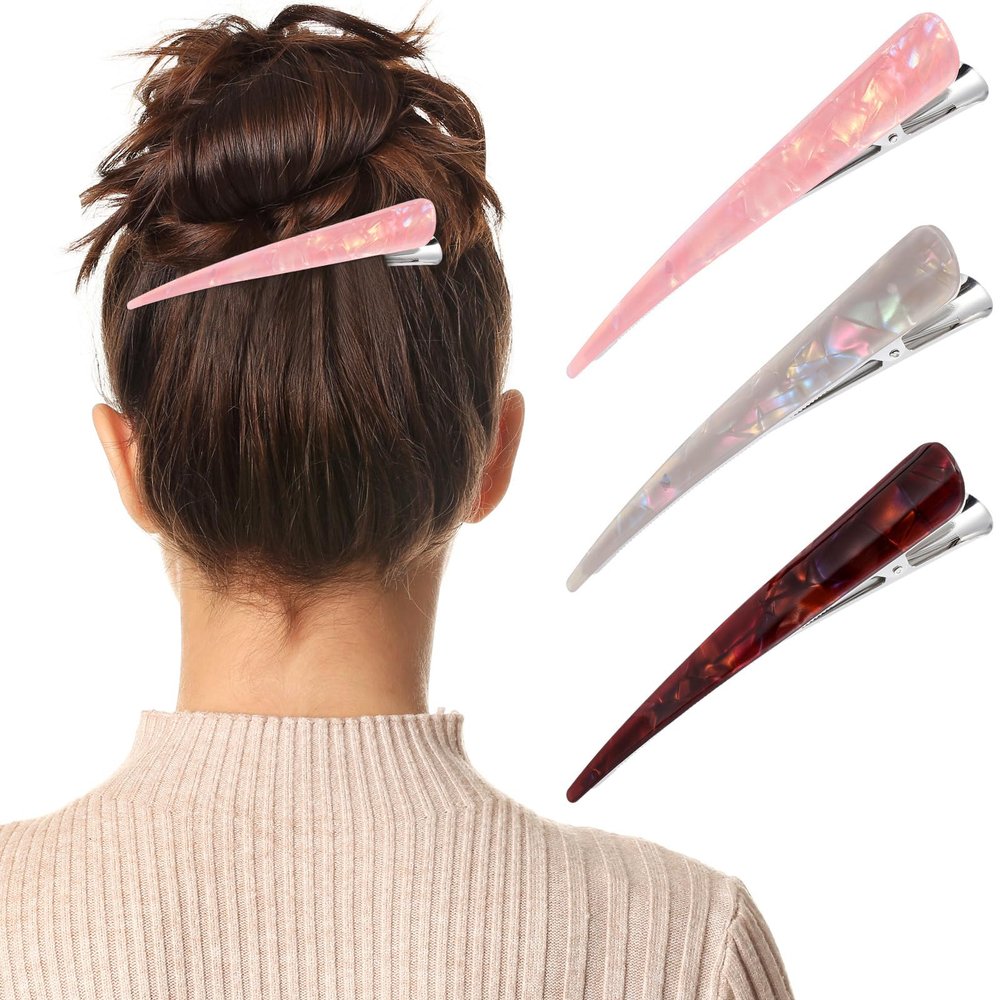 3 Acrylic Hair Clips for Women, Large Hair Clips