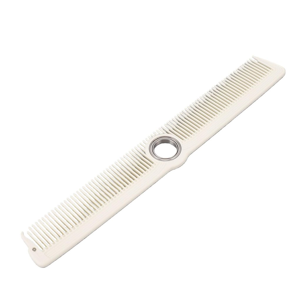 Saluaqui Rotating Cutting Comb, Professional Hairdressing Styling Comb with Ball Bearing, Smooth Glide for All Hair Types, Plastic, 22 x 3 cm (White)