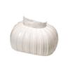 QWdfgS Ceramic Tissue Box Holder, Striped Texture, White view 1