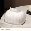 QWdfgS Ceramic Tissue Box Holder, Striped Texture, White view 2