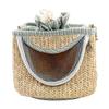 KALLORY Portable Small Pet Carrier for Small Pets and Rats, Straw and Flannel with Breathable Mesh, All Seasons, Random Color view 1