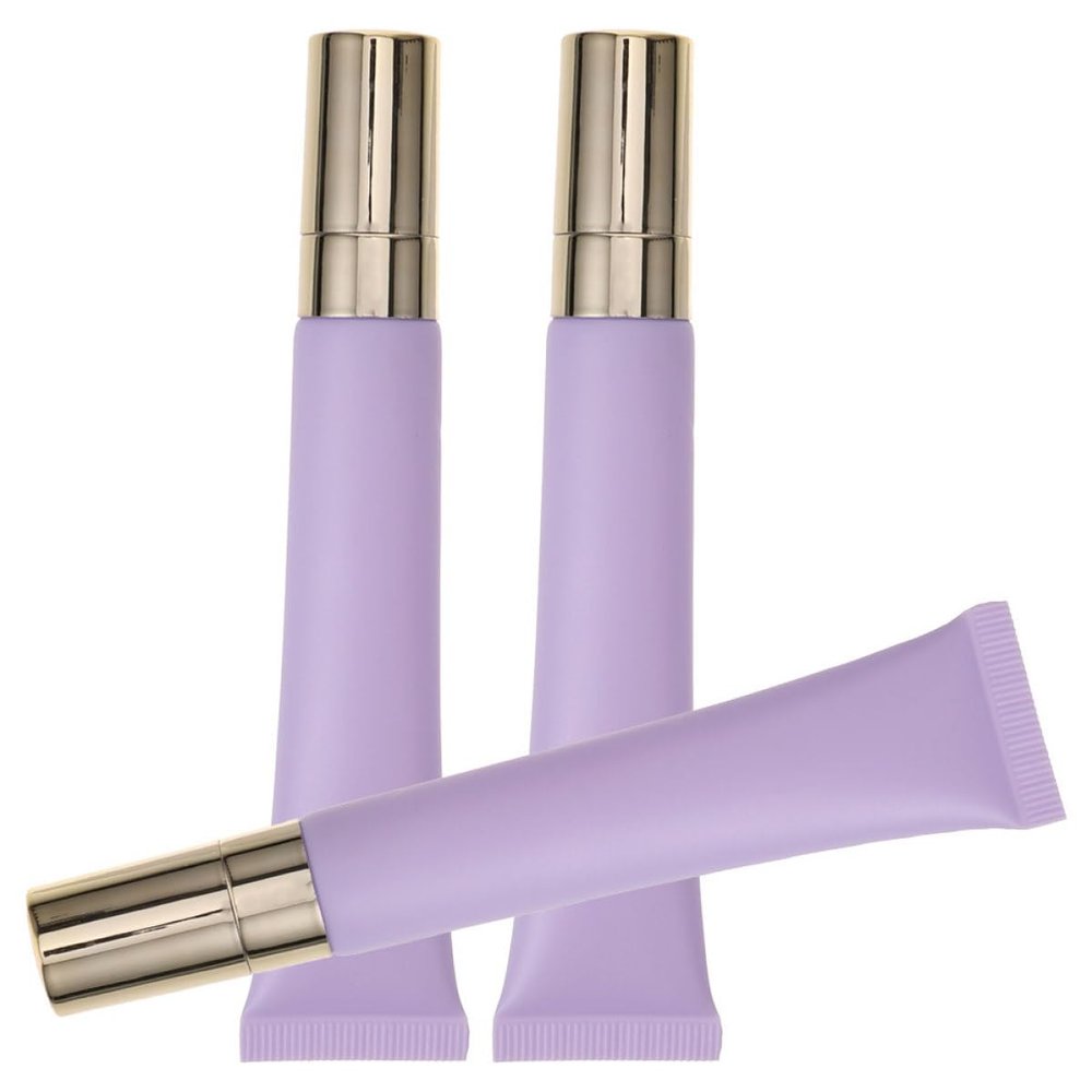 GRADENEVE Empty Cosmetic Dispenser, 20 ml, Purple, with Massage Head, 3 Pieces