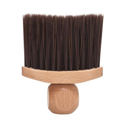 Barber Neck Brush Cleaner, Soft-Bristle Haircut Dusting Tool, Wood and Nylon, 20 x 16 x 12 cm