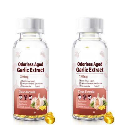 Aged Garlic Extract 7,500 mg, Heart & Immune Support, Non-GMO, Gluten-Free, 60 Count, 2 Pcs
