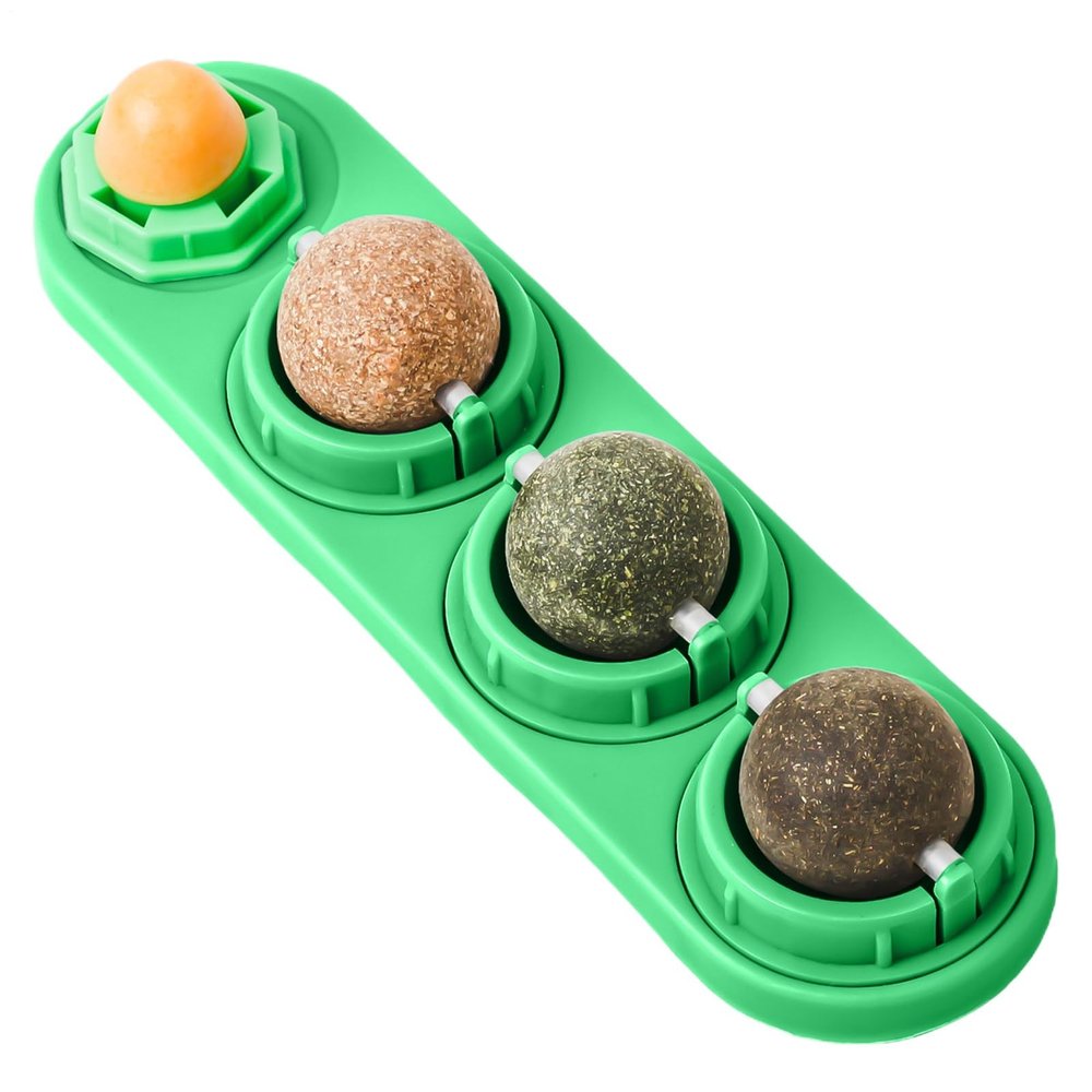 Generic Catnip Balls, 4-Pack, Wall-Mounted Chew Balls for Cats