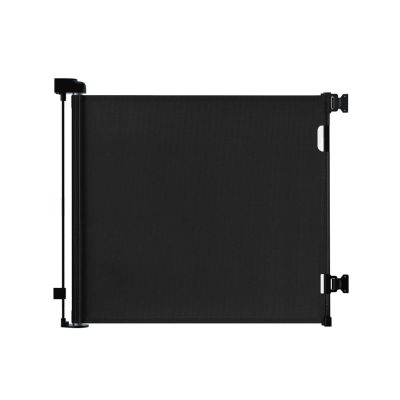 Retractable Safety Gate, Mesh Child and Pet Safety, Multicolor, 33 in Tall x 55 in Wide (Black)