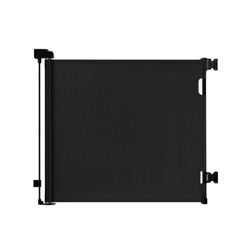 Retractable Safety Gate, Mesh Child and Pet Safety, Multicolor, 33 in Tall x 55 in Wide (Black)