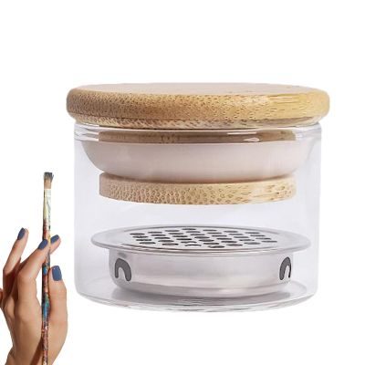 Practical Nail Brush Cleaning Cup with Glass Holder