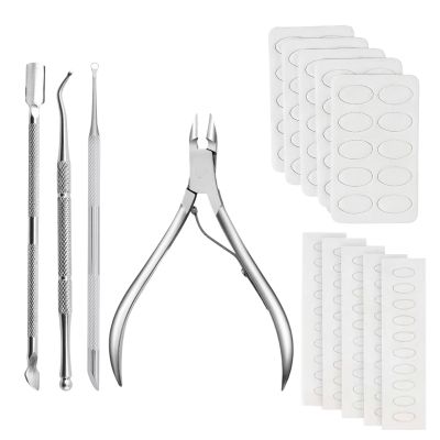 JININOSEU 14-Piece Cuticle Pusher Set with 100-Piece 100/180 Grit Sandpaper