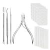 JININOSEU 14-Piece Cuticle Pusher Set with 100-Piece 100/180 Grit Sandpaper view 1