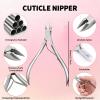 JININOSEU 14-Piece Cuticle Pusher Set with 100-Piece 100/180 Grit Sandpaper view 3