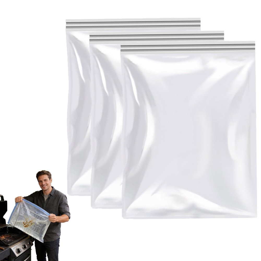 Reusable Oven Rack Cleaning Bag 2026, Thick Leakproof PA Plastic Soaking Bag for Scrub-Free Deep Cleaning, Fits Oven Racks, Grill Grates, Air Fryer Baskets, 5