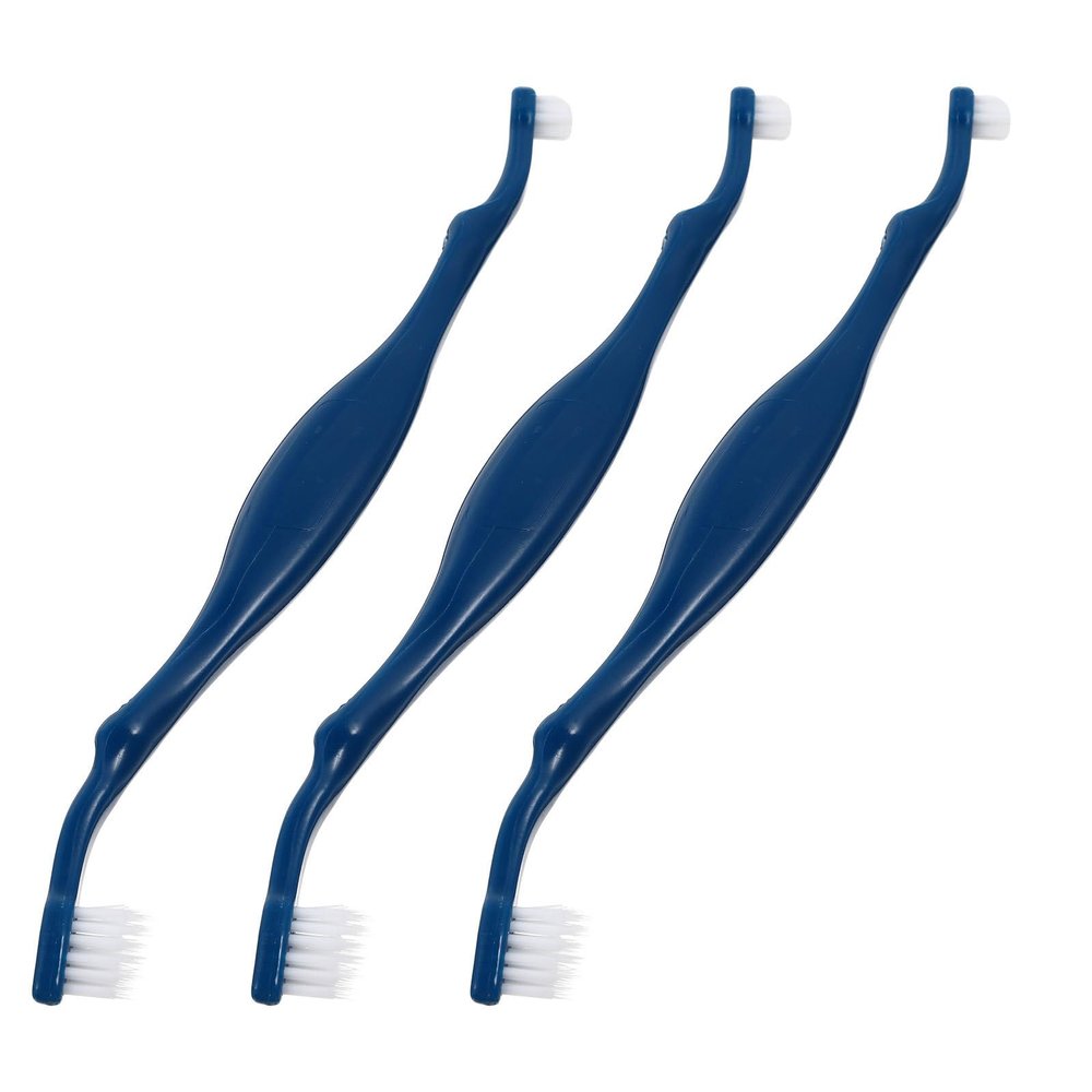 NESTINGHO 3-Piece Dog Toothbrush Set with Double Head and Non-Slip Handle