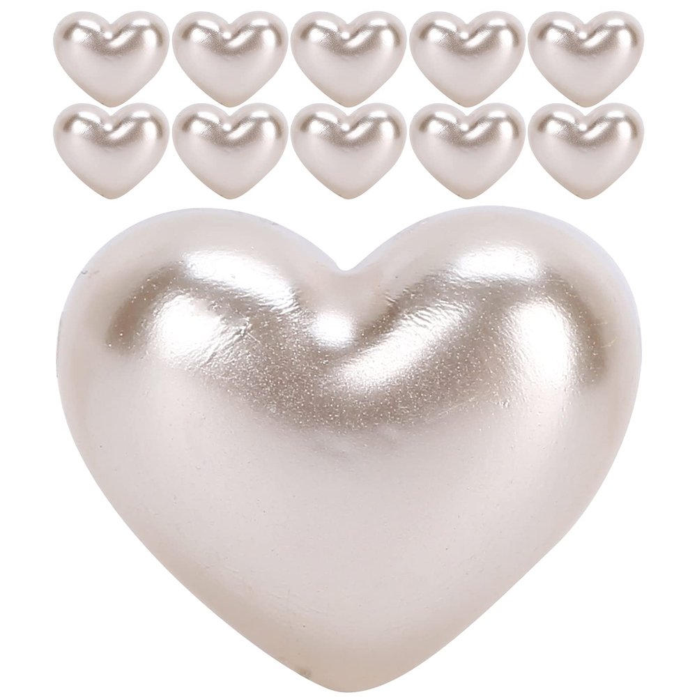 XZ-44 Heart Beads, Imitation Pearls for Nail Art, 10 Pieces