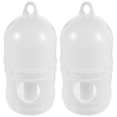 HINTRMENT 2-Pack 1 L Pigeon Water Bottles, White Plastic Bird Cage Water Dispensers