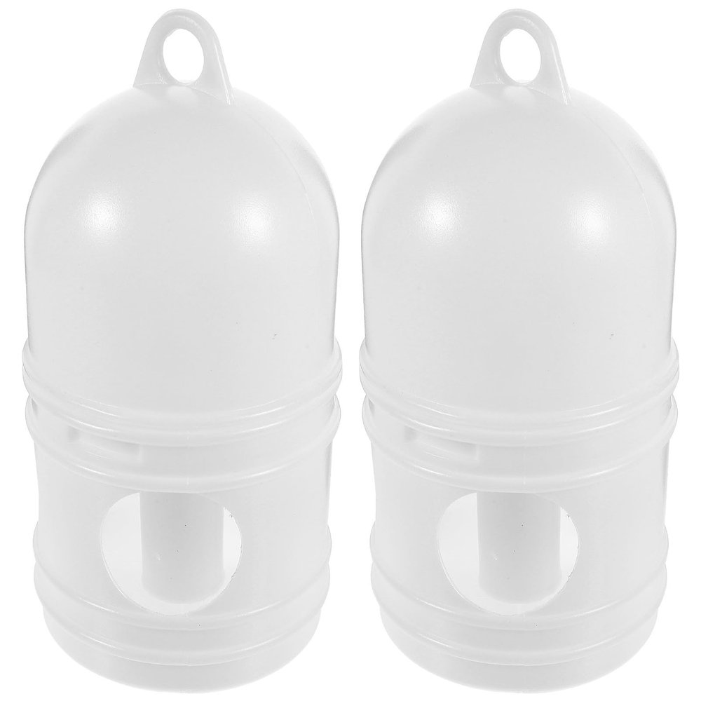 HINTRMENT 2-Pack 1 L Pigeon Water Bottles, White Plastic Bird Cage Water Dispensers