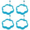 QUARKZMAN 4-Piece Silicone Flower Egg Ring Set, Blue view 1