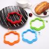 QUARKZMAN 4-Piece Silicone Flower Egg Ring Set, Blue view 4