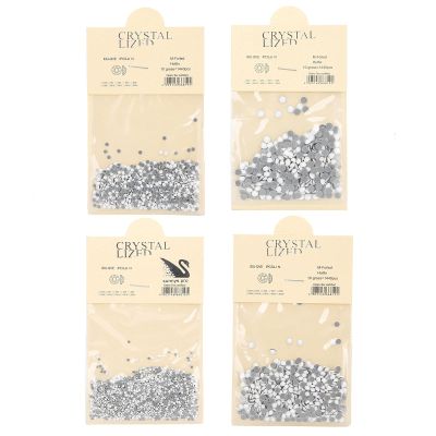 4 Bags of Round AB Flat-Back Rhinestones for Nail Art