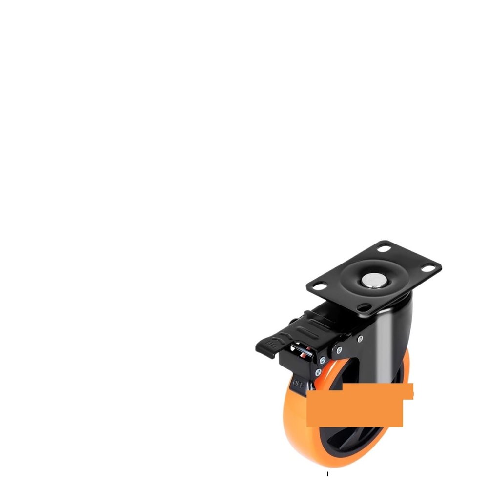 2/3/4/5/6-Inch Swivel Plate Casters, 4-Piece Set with Locking Casters for Carts, Furniture, Workbenches (4 in)