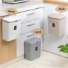 NGTFDCP Bathroom Trash Can, 9 L Wall-Mounted Kitchen Waste Bin with Lid, Dark Gray view 3