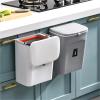 NGTFDCP Bathroom Trash Can, 9 L Wall-Mounted Kitchen Waste Bin with Lid, Dark Gray view 4