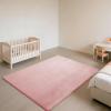 Murzoeky Kids’ Coral Velvet Play Mat, 3 cm Thick, Pink, 120 x 200 cm view 2