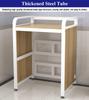 asdchZen Stackable Washer and Dryer Stand with Storage Shelf, Black Frame view 3