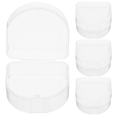 Transparent PP Dental Cases, 4-Pack, for Mouthguards