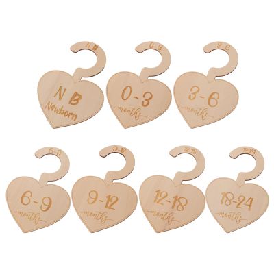 Wooden Closet Dividers with Month Labels for Baby Clothes