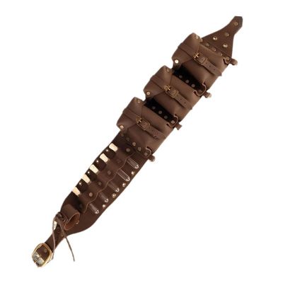 WUUISDNX Medieval Vintage Belt Pouch, Adjustable Buckled Waist Belt for Costumes, Medieval PU Leather Cosplay Accessory