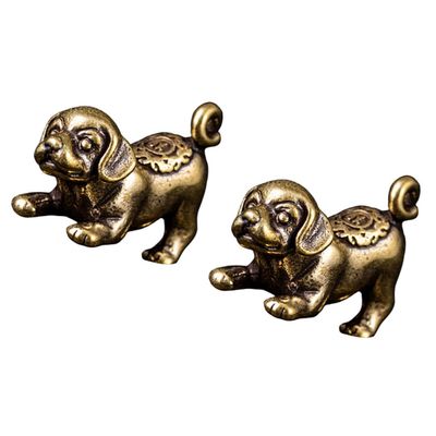 TINEASUR 2-Pack Copper Dog Decoration