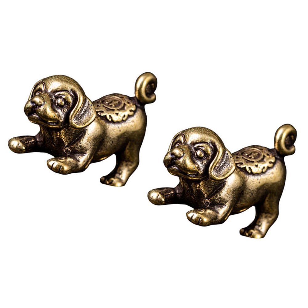 TINEASUR 2-Pack Copper Dog Decoration