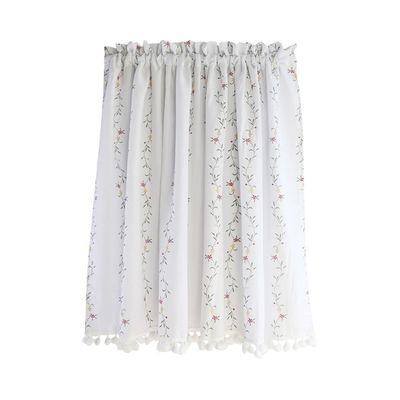 Toyvian Short Cotton Kitchen Blackout Half Curtain
