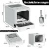 Widisun Stainless Steel Covered Cat Litter Box with Lid, Drawer, Scoop and Mat view 2