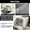 Widisun Stainless Steel Covered Cat Litter Box with Lid, Drawer, Scoop and Mat view 3