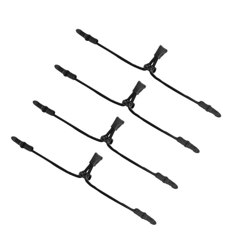 LALADEFIEE 4-Piece Adjustable Mask Holder with Elastic Nylon Strap and Comfortable Ear Saver, Black
