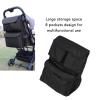 Hamwesh Stroller Organizer, Universal Multifunctional Oxford-Cloth Stroller Caddy with Hanging Bag, Cup Holder, and Multiple Pockets, Black view 3