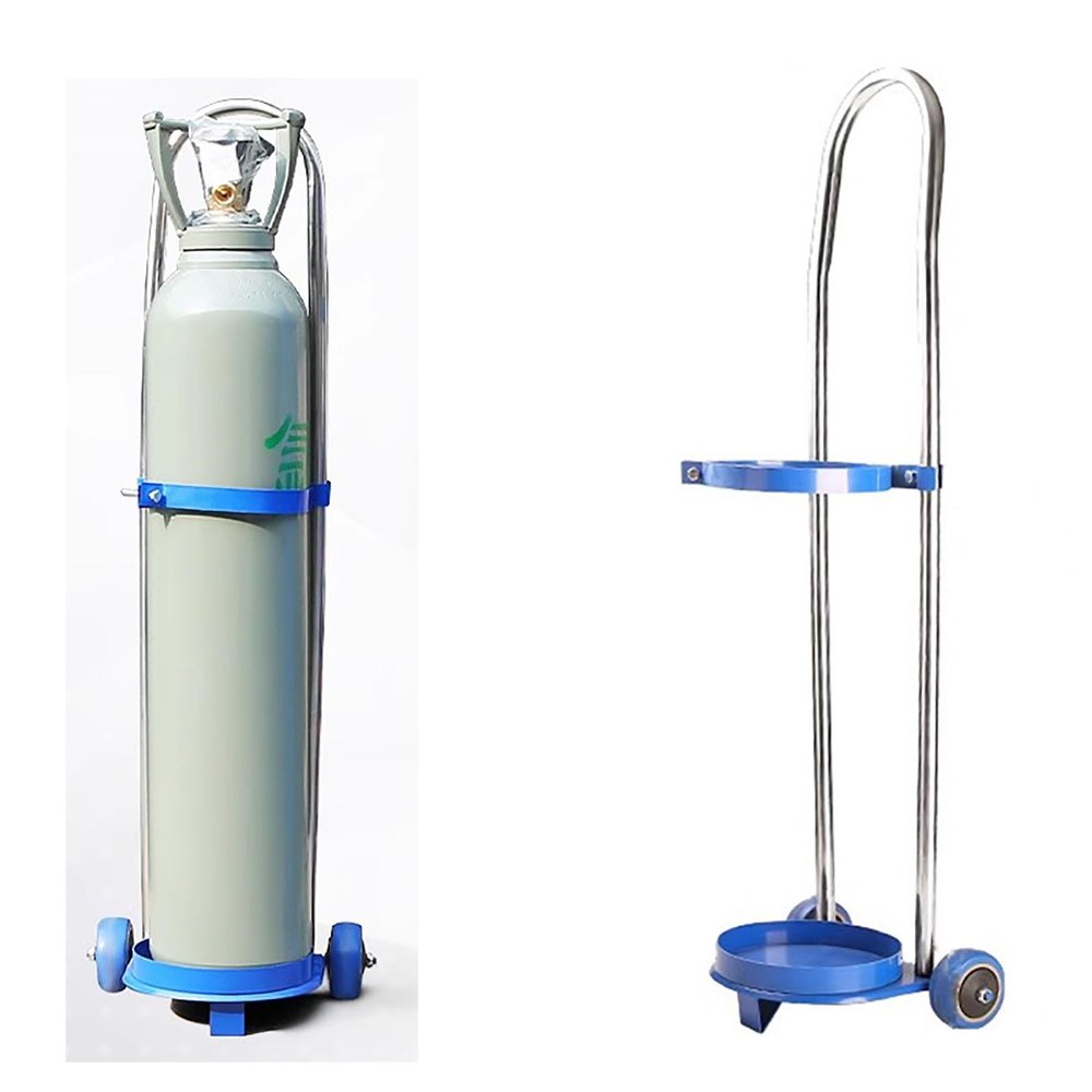 Generic Rolling Oxygen Cylinder Holder Cart, 4L–15L, for Acetylene and Argon, 87 cm