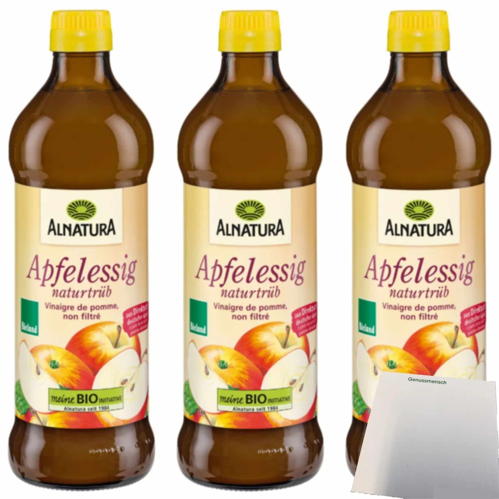 usy Bundle: Alnatura Apple Cider Vinegar, 3-Pack (3 x 500 ml) + usy Block